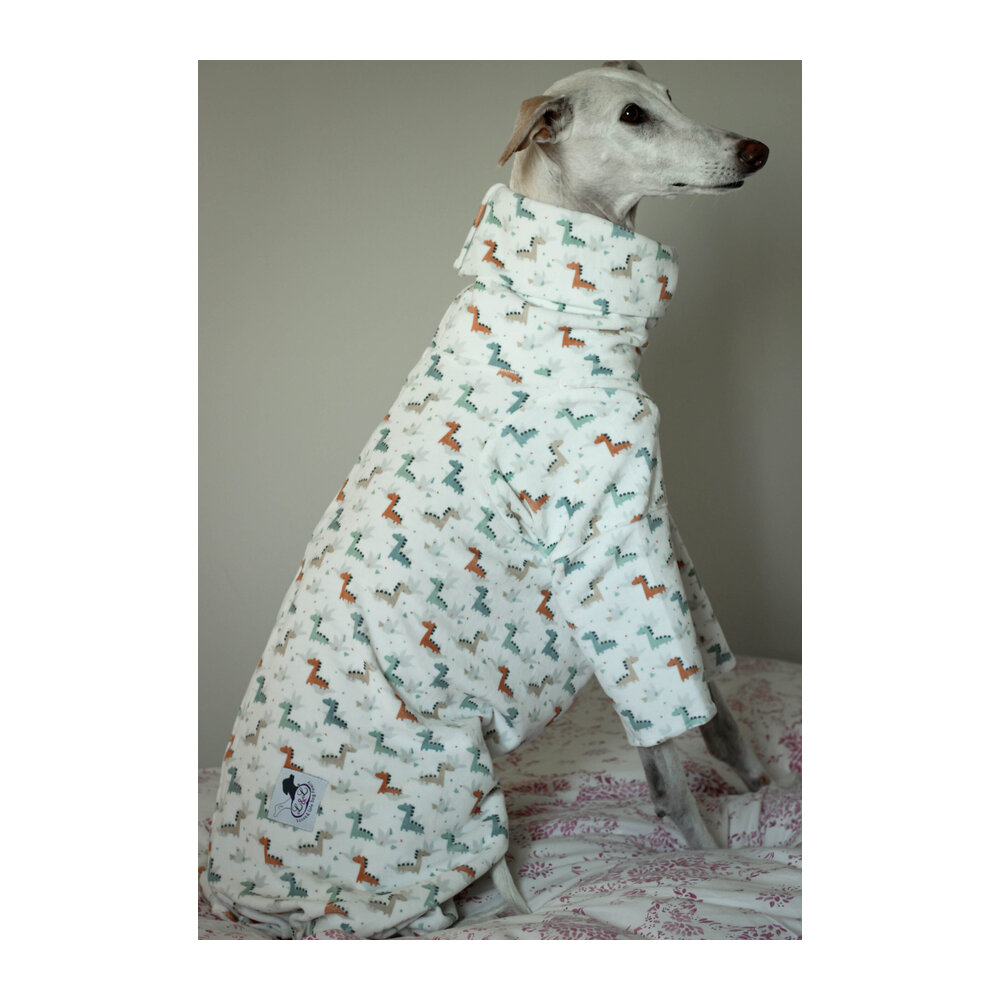 pijama_dinosaurios_001 Pijama de galgo felpa dinosaurios - Imagen 1