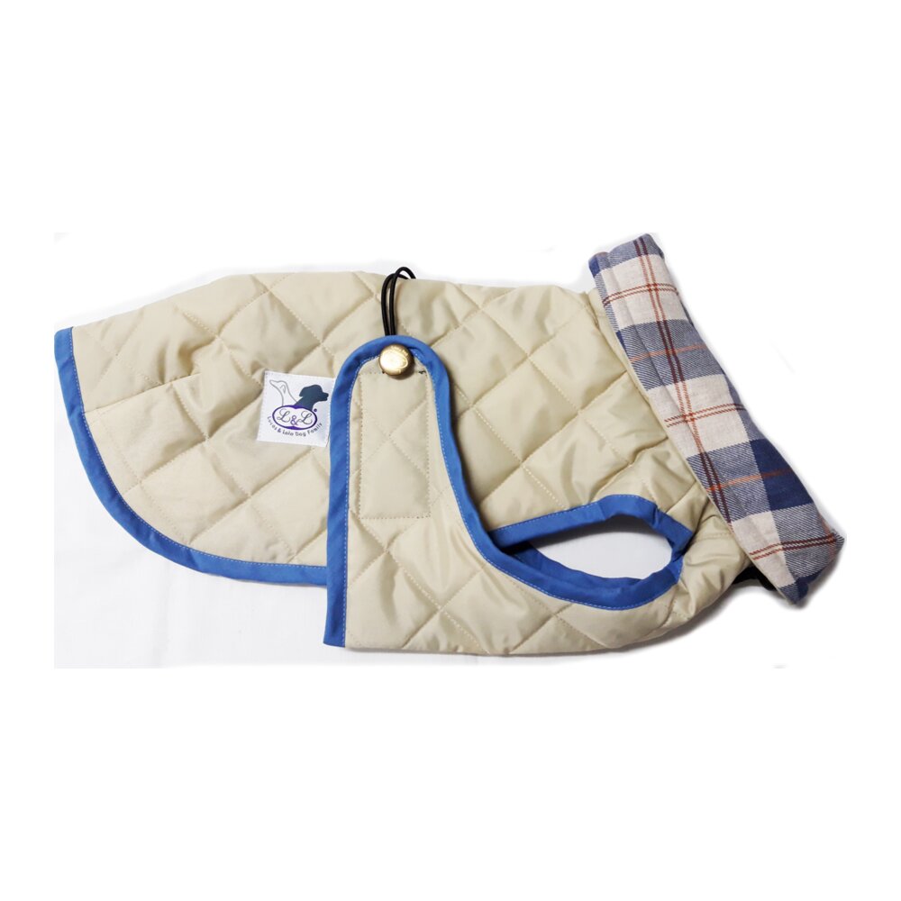 Abrigo acolchado para perros con cuello alto color Beige