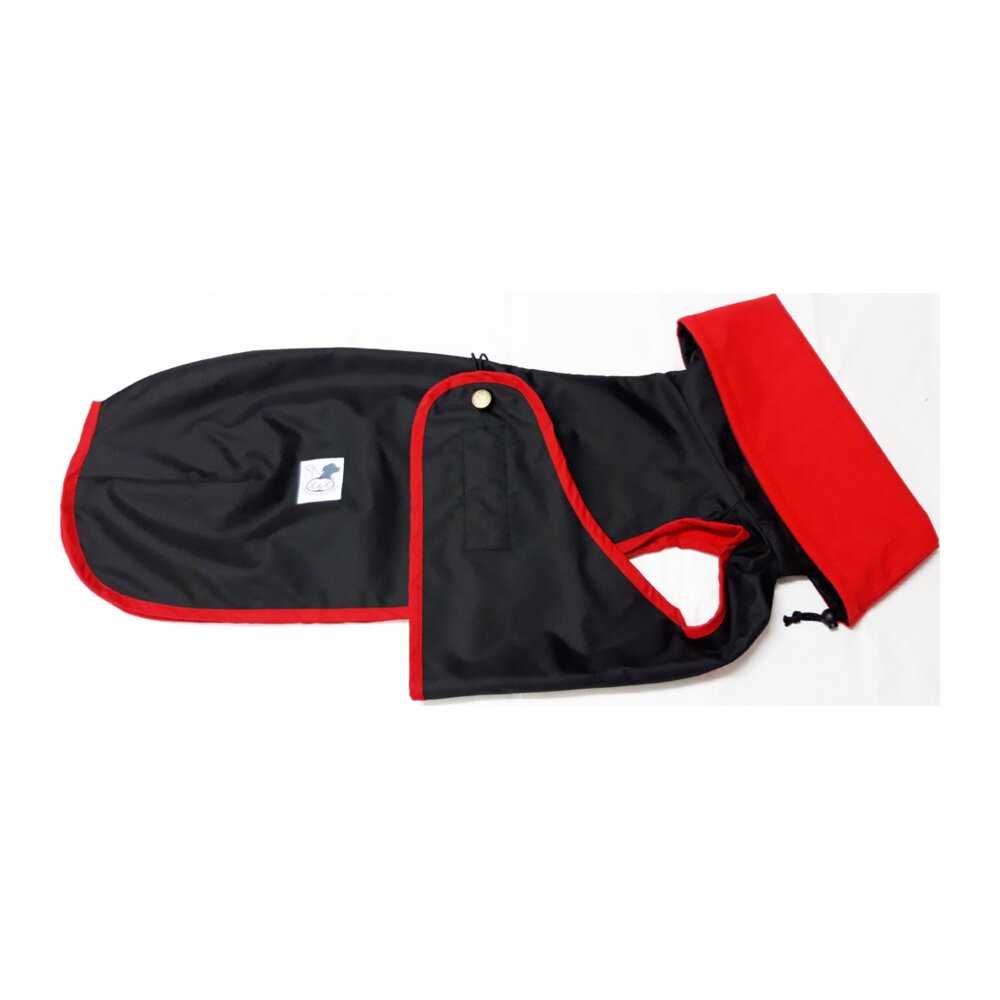 Abrigo impermeable negro con forro polar técnico para perro