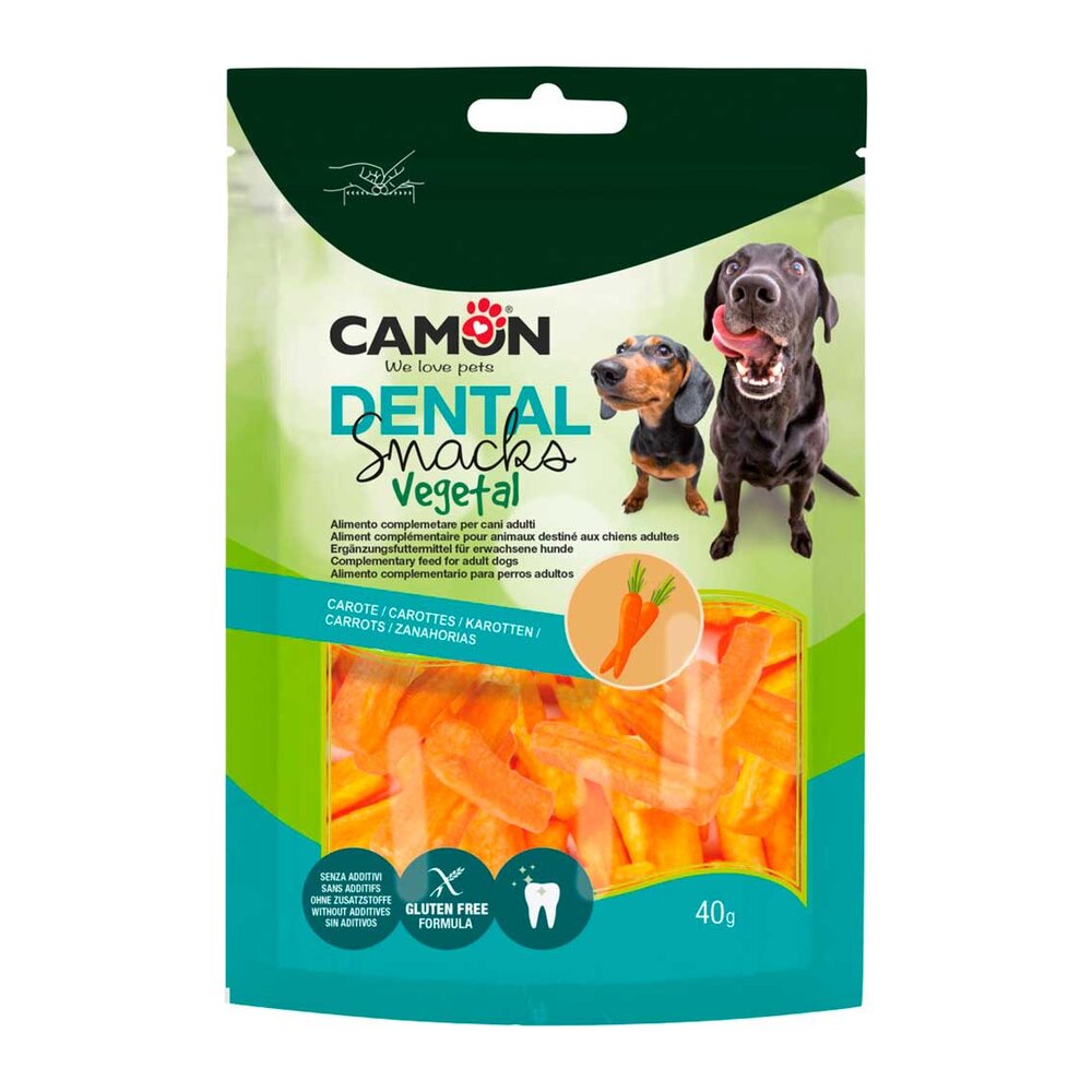 Snack dental de zanahoria para perro