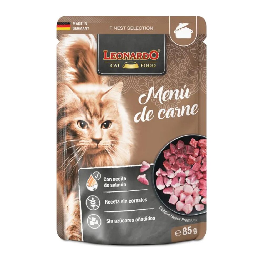 Image 21852 Pouches para gato Leonardo menú de carne - Imagen 1