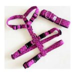 Collar galgo en tela loneta modelo geometría morado - Imagen 3