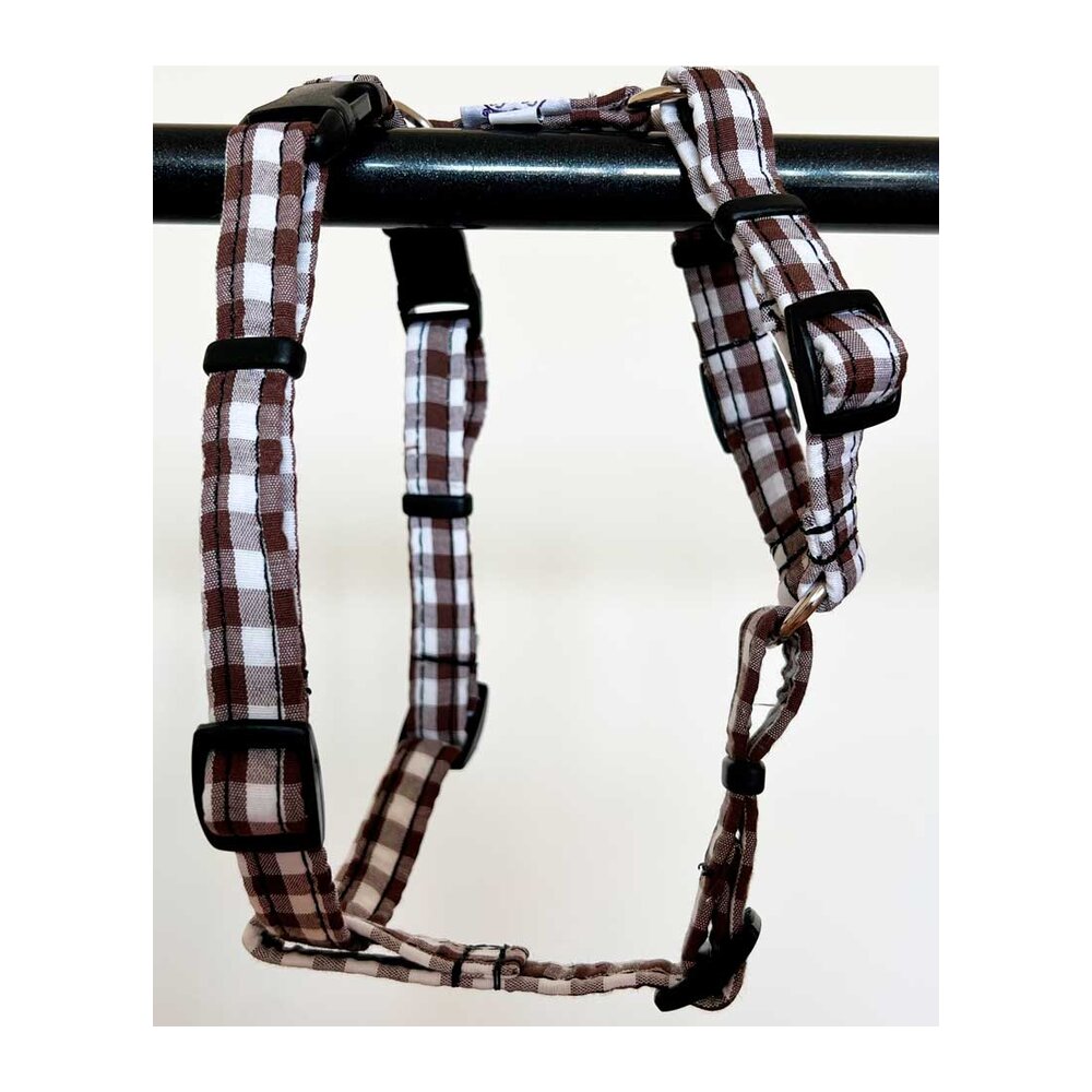 Image 22056 Arnés de algodón para perro modelo cuadros marrones - Imagen 1
