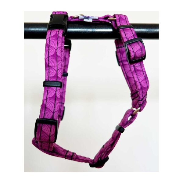 Arnés de algodón para perro modelo geometría morado