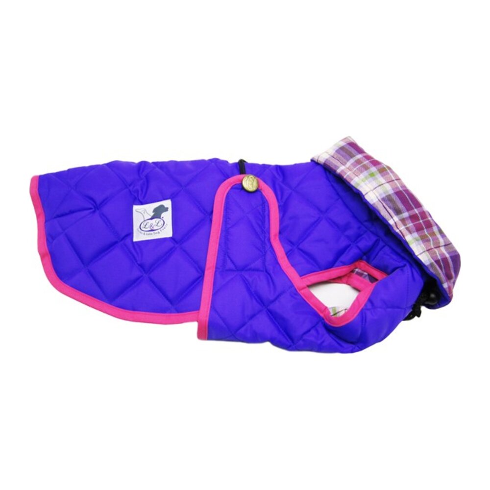 Abrigo acolchado para perros con cuello alto color Morado