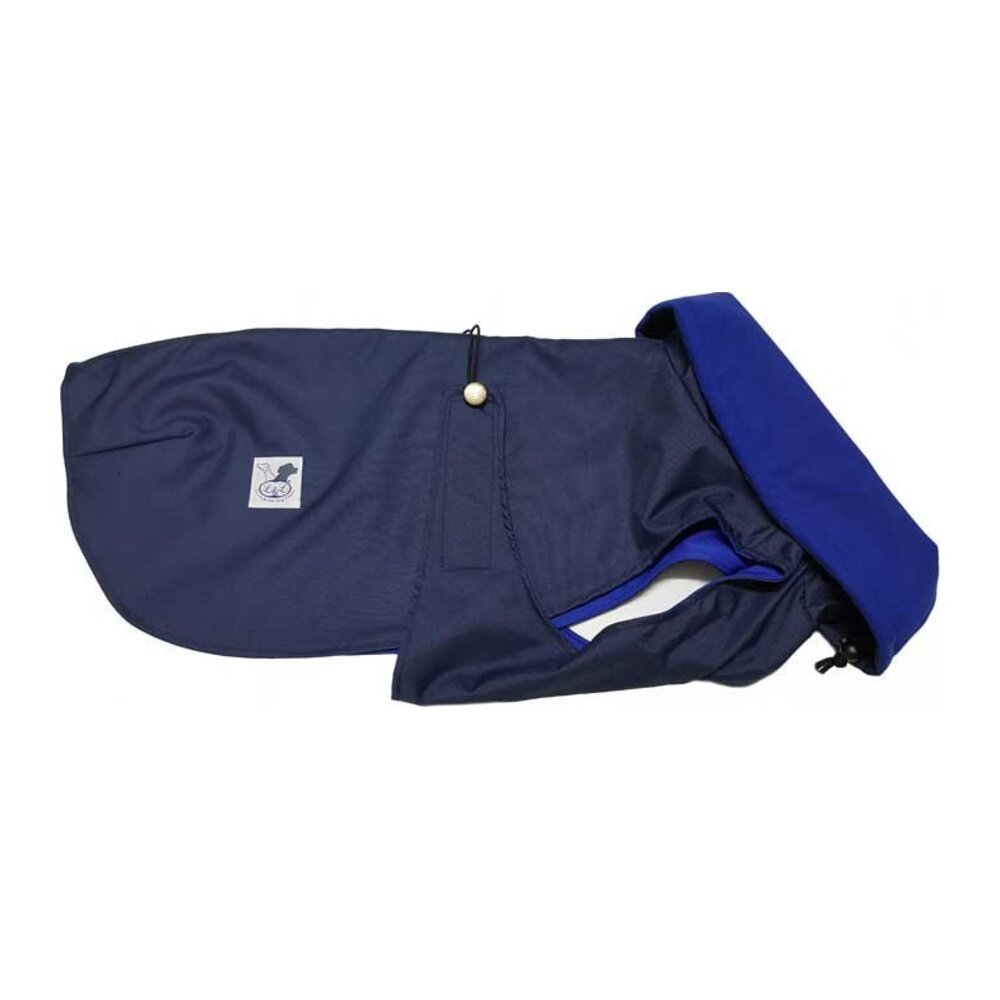 Abrigo impermeable azul marino con forro polar técnico para perro