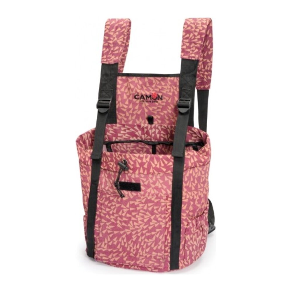 Mochila de paseo para llevar perro en loneta muy resistente, color granate
